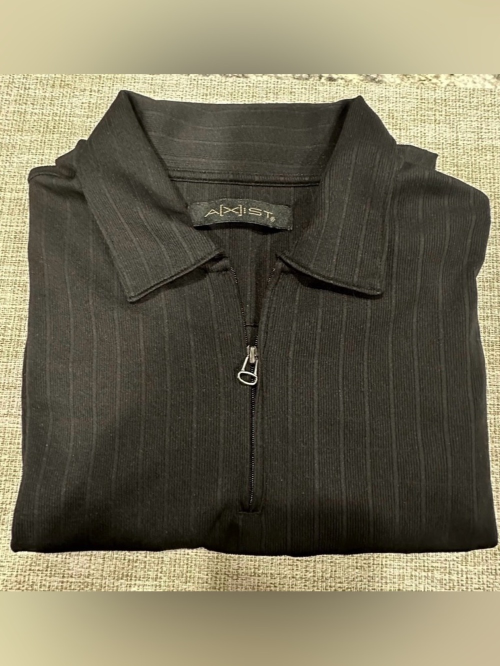 Men’s AXIST Short Sleeve Shirt Black Ribbed Half-Zip Men’s Sweater